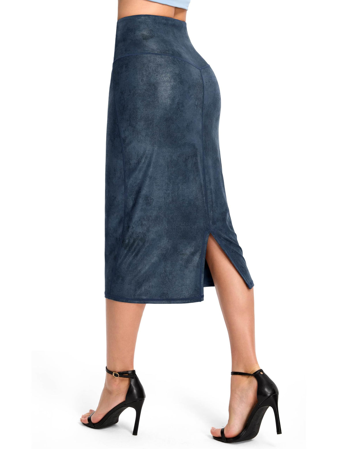 THE GYM PEOPLE Women's High Waist Pencil Bodycon Midi Skirts Below Knee