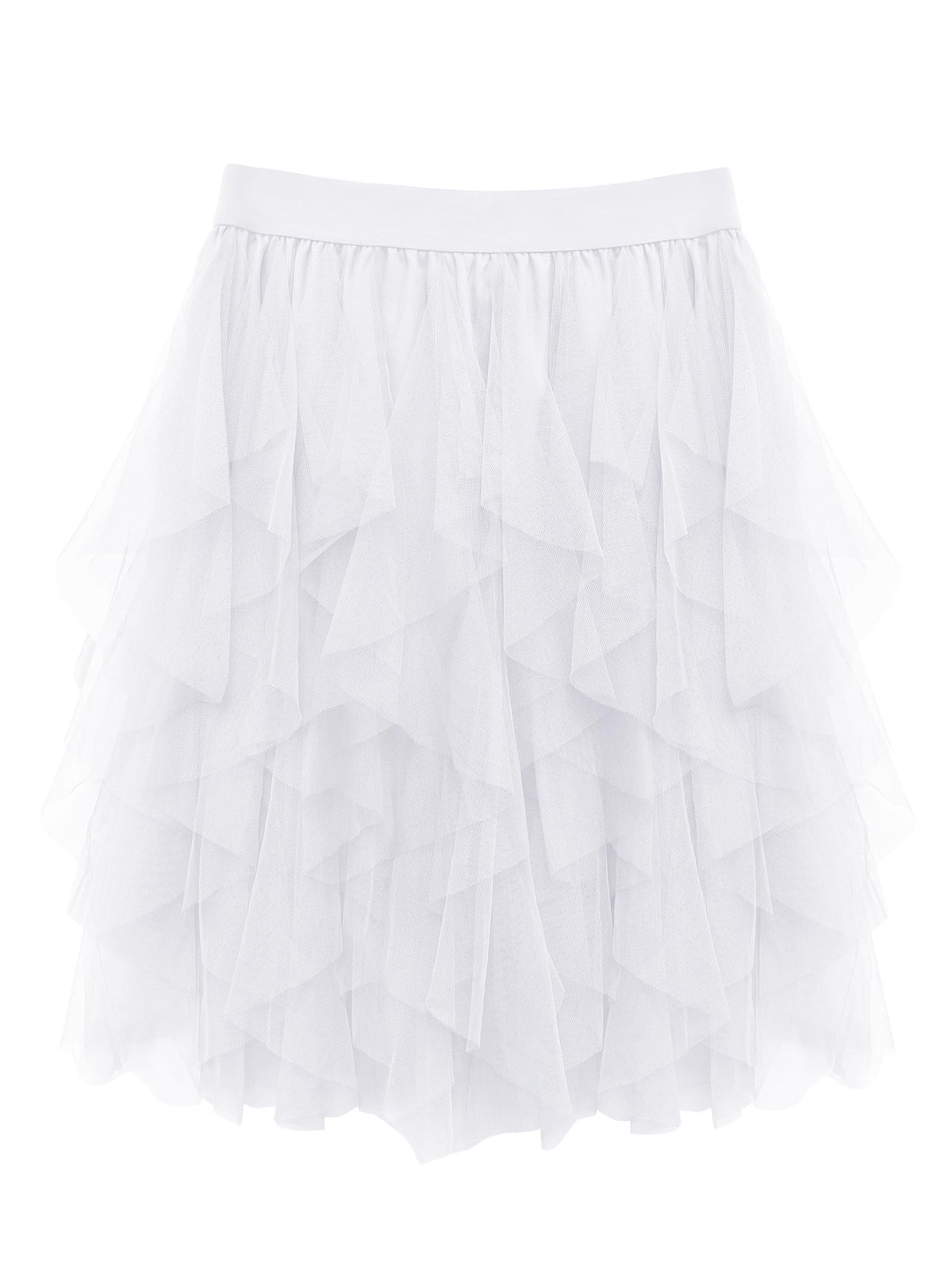 Women's Tulle Skirts Fluffy Dance Skirts Tulle Mesh Ballet Skirt Irregular Fairy Skirt for Dance Costume S-3XL