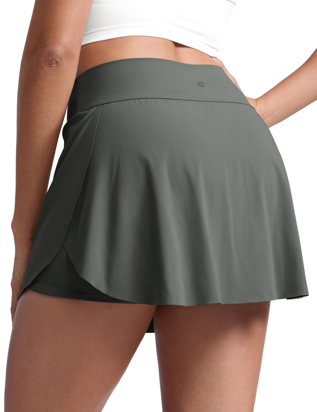 CRZ YOGA High Waisted Side Slit Tennis Skirts