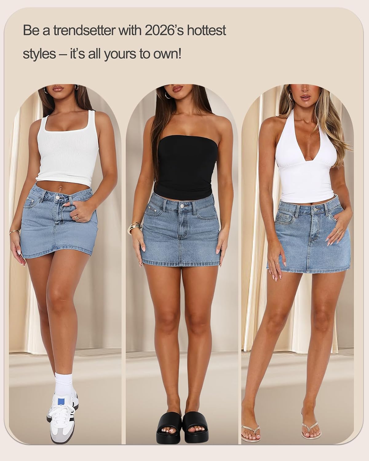 MONCCIZA Jean Skirt for Women Denim Mini Skirt Stretchy Y2K Low Waisted Casual Cute Micro Skirts with Pockets