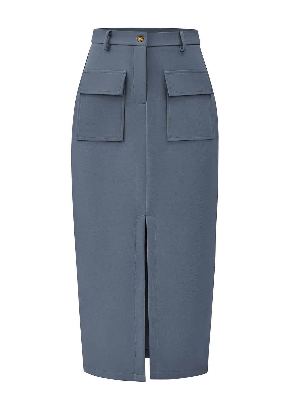 KIRUNDO Womens High Waist Cargo Midi Pencil Skirt