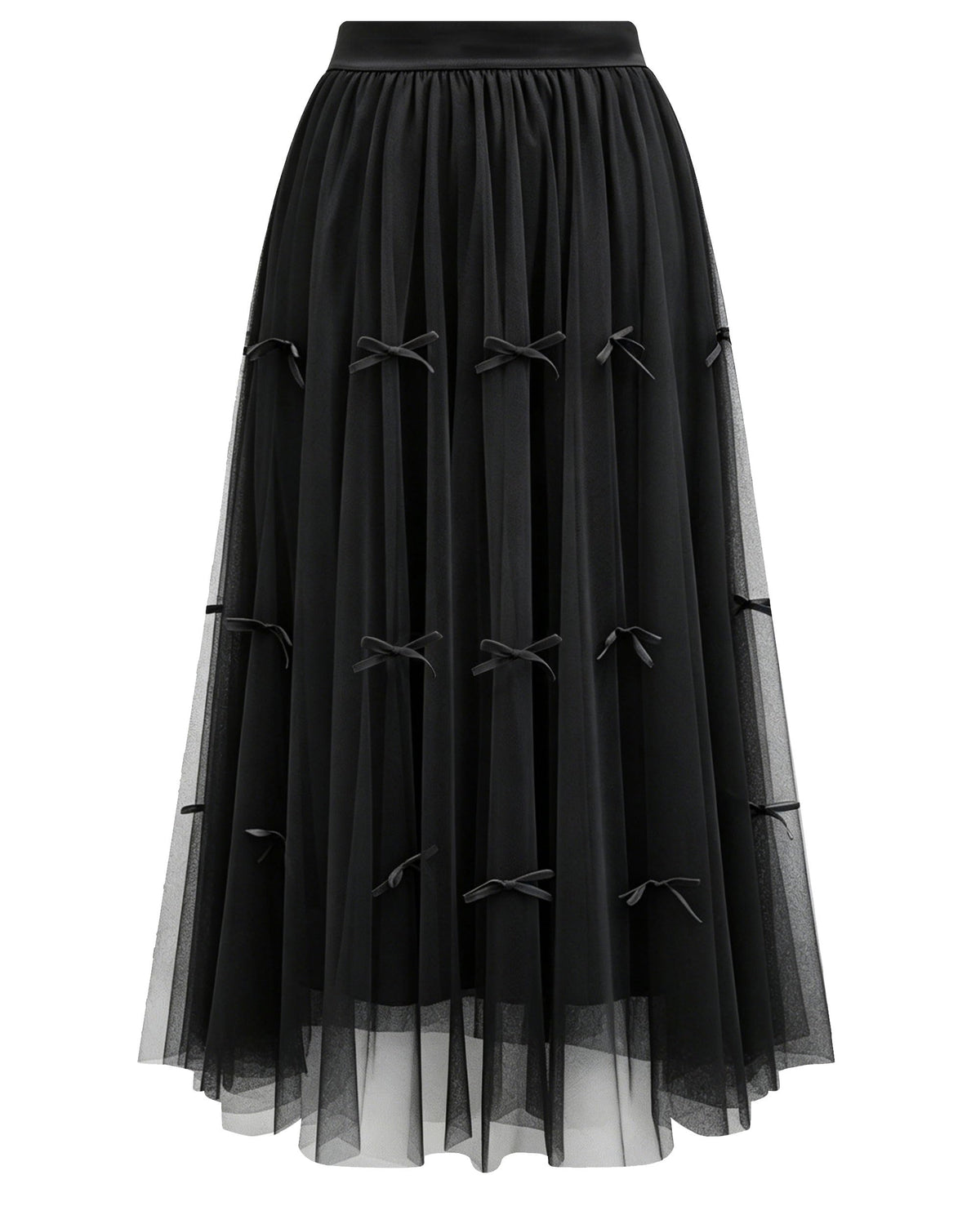 Kingfancy Mesh Skirt for Women Layered Midi Skirts