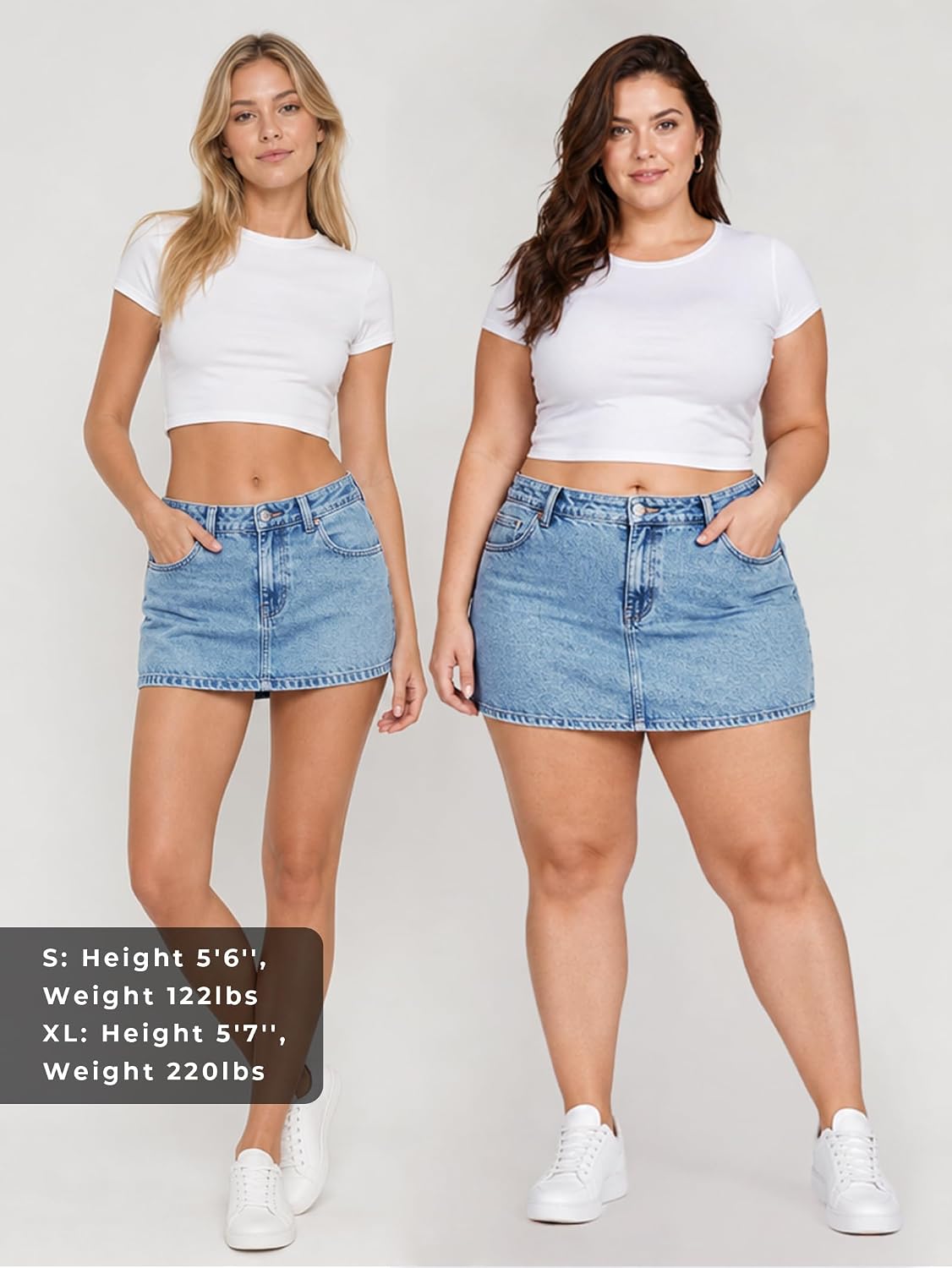EMMIOL Jean Skirts for Women Mid Rise Summer Denim Skirt with Undershorts