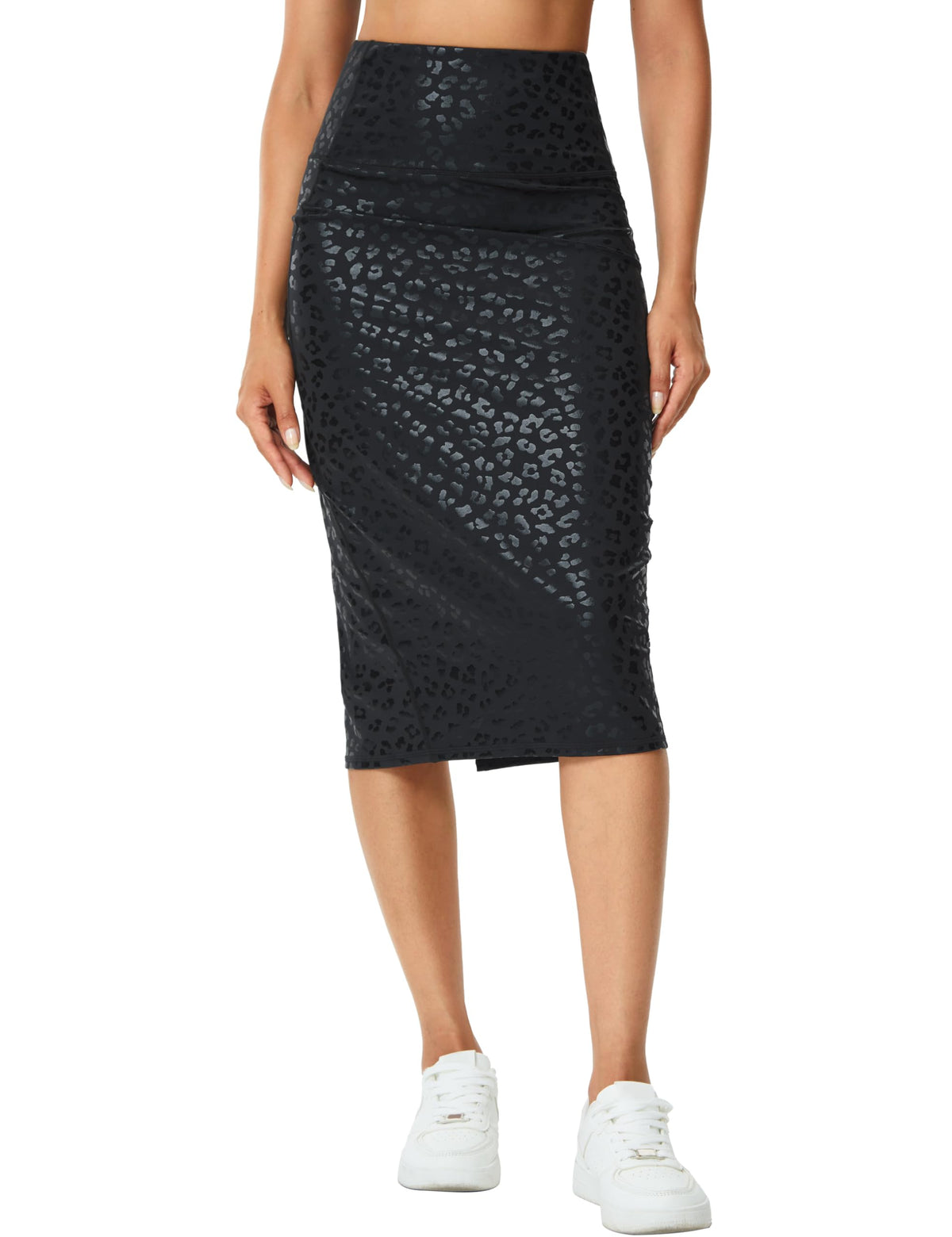 THE GYM PEOPLE Women's High Waist Pencil Bodycon Midi Skirts Below Knee
