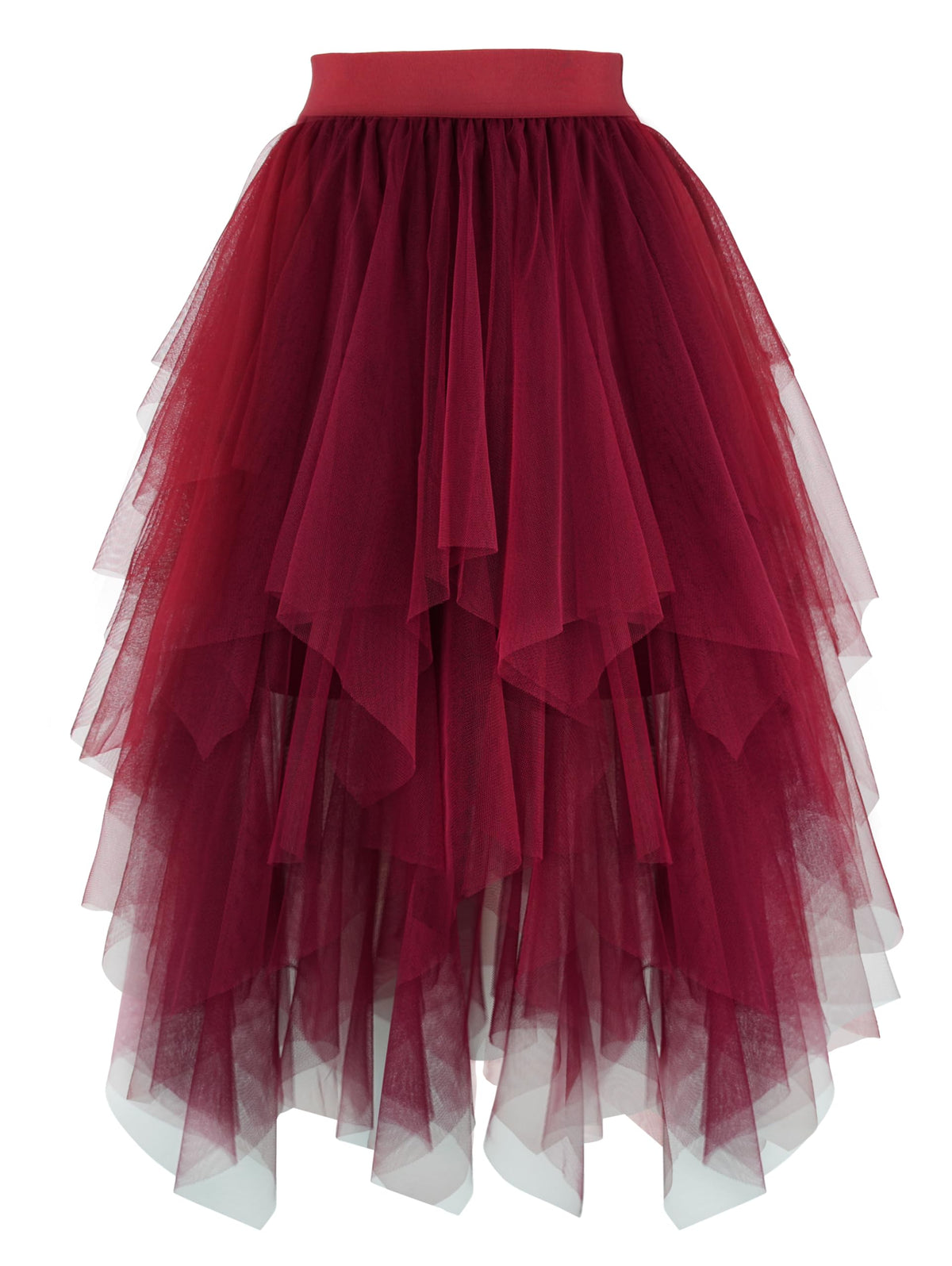 PUKAVT Tulle Skirt for Women High Waist Midi Mesh Tutu Skirt