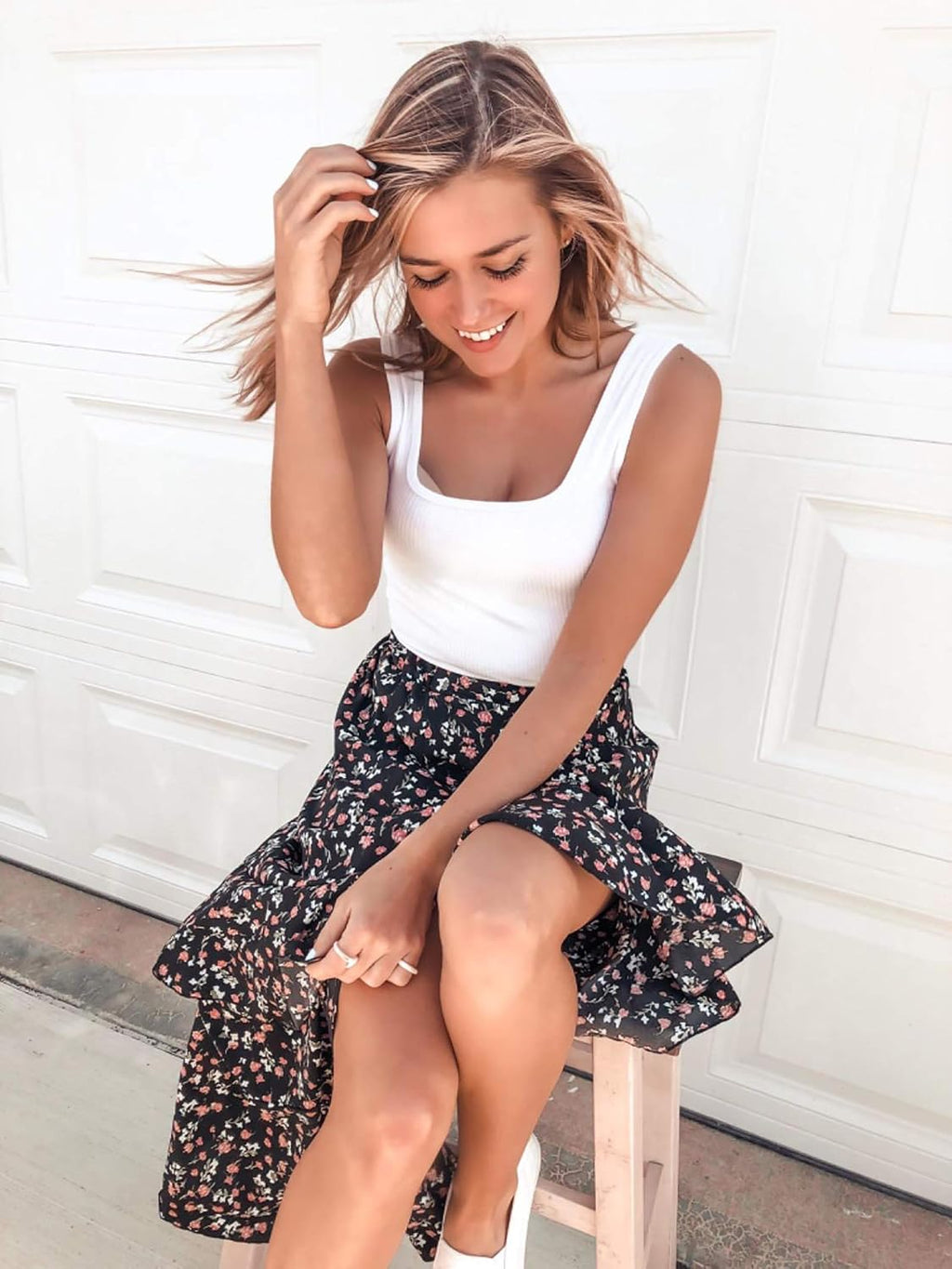 BTFBM Boho High Low Long Maxi Skirts for Women