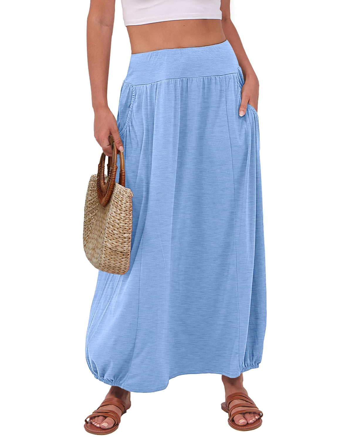 ANRABESS Women's Summer Boho Flowy Maxi Skirts