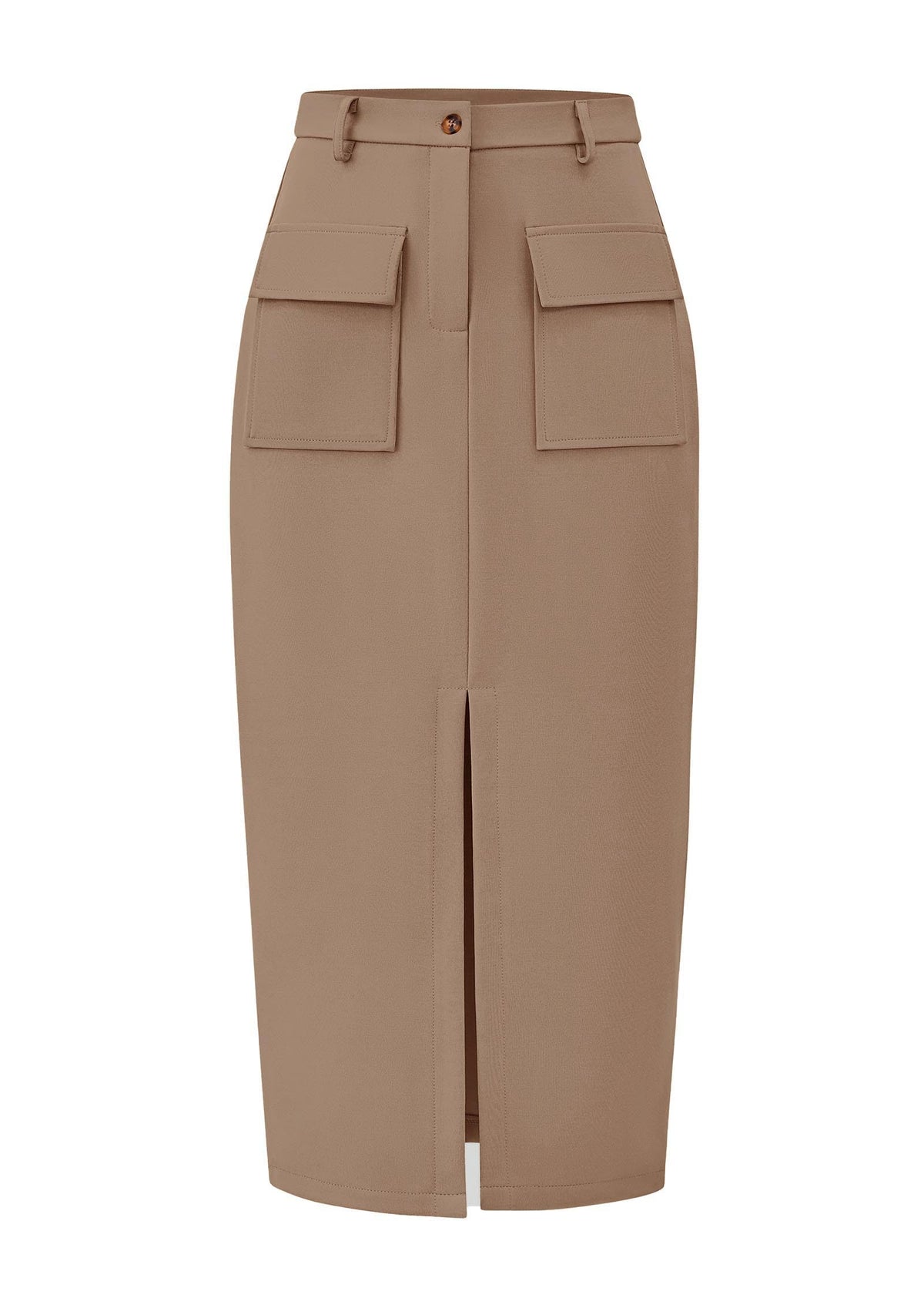 KIRUNDO Womens High Waist Cargo Midi Pencil Skirt