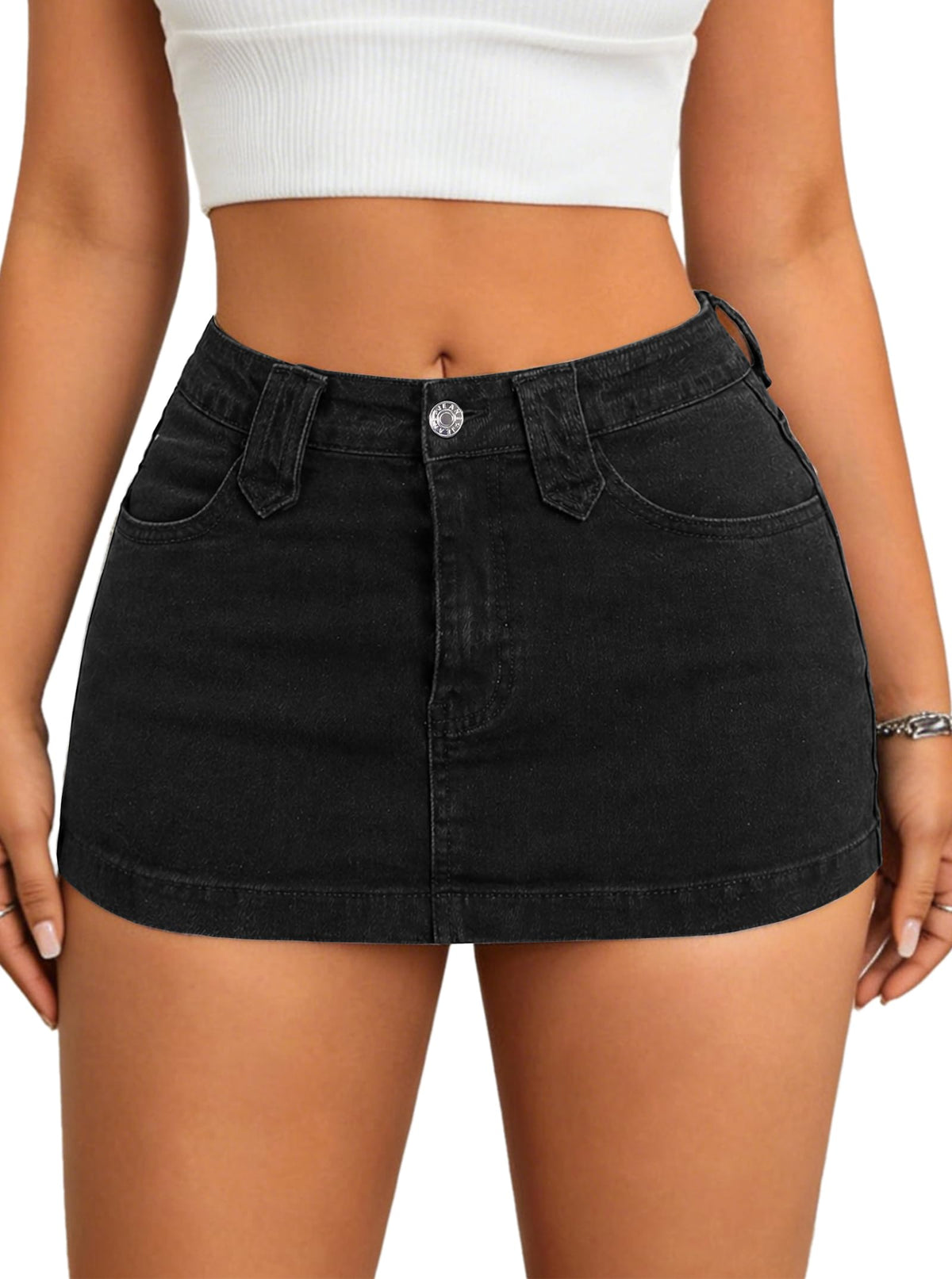 Avanova Women Low Rise Jean Demin Mini Skirt Sexy Bodycon Short Skirts