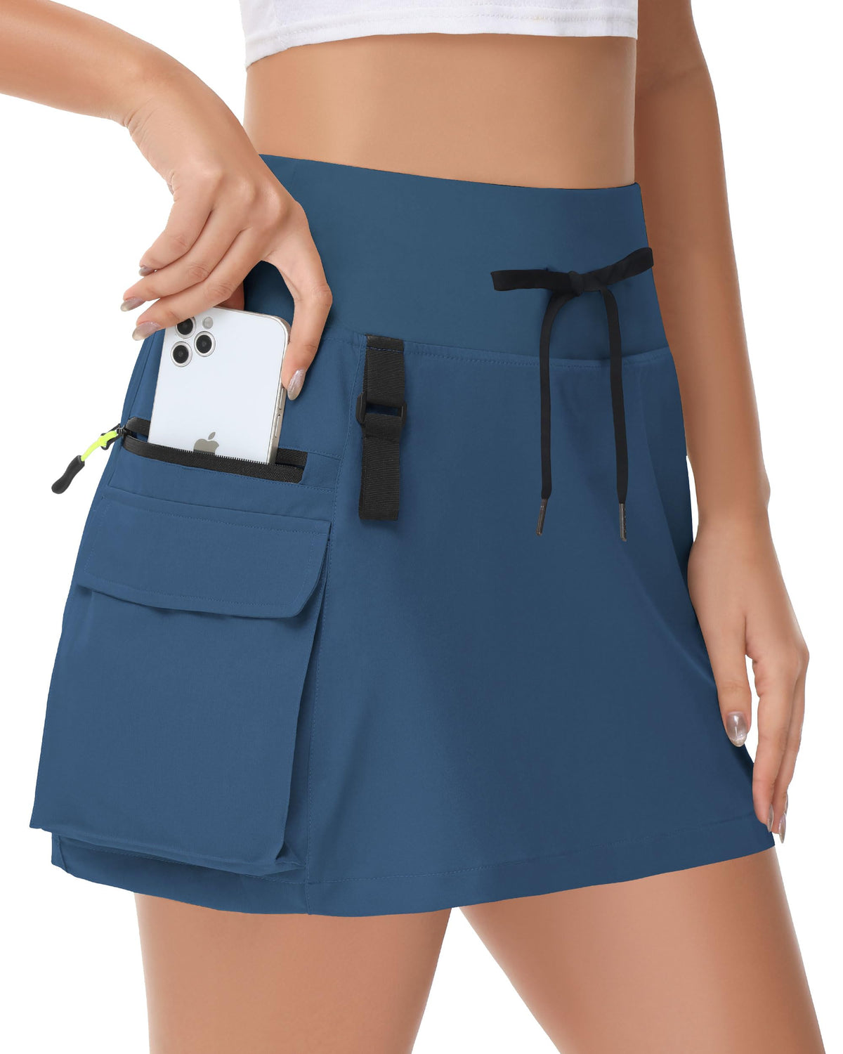 MIVEI 14" 20" Women's Hiking Cargo Skorts Skirts with Zipper Pockets Knee Length