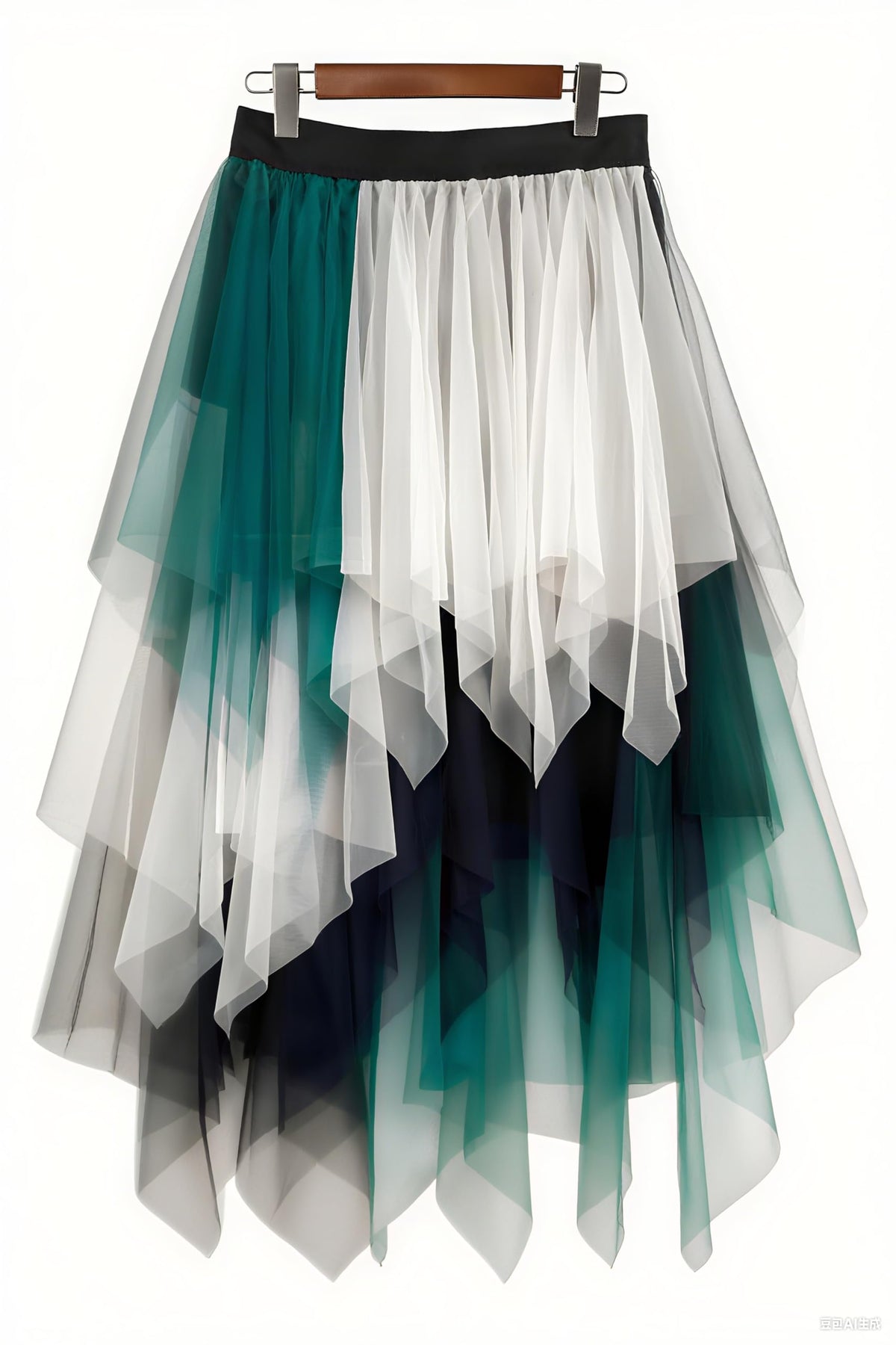 LBKKC Tulle Skirts for Women, Puffy Skirt Asymmetrical Midi Length Ruffled Tutu Layered Mesh Fairy Skirt