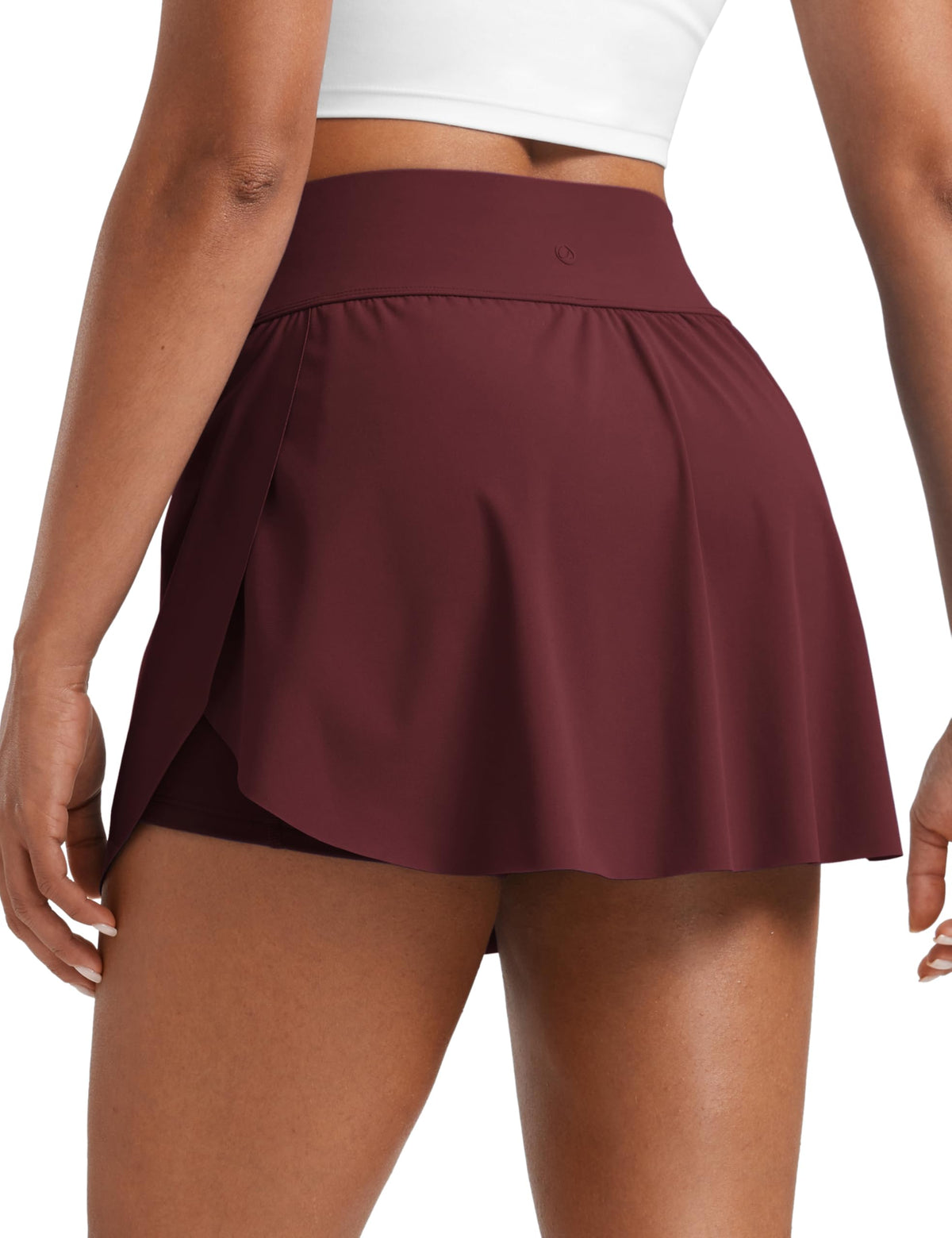 CRZ YOGA High Waisted Side Slit Tennis Skirts