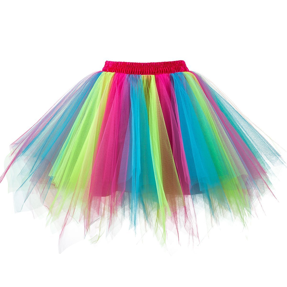 Honeystore Women's Short Vintage Ballet Bubble Puffy Tutu Petticoat Skirt