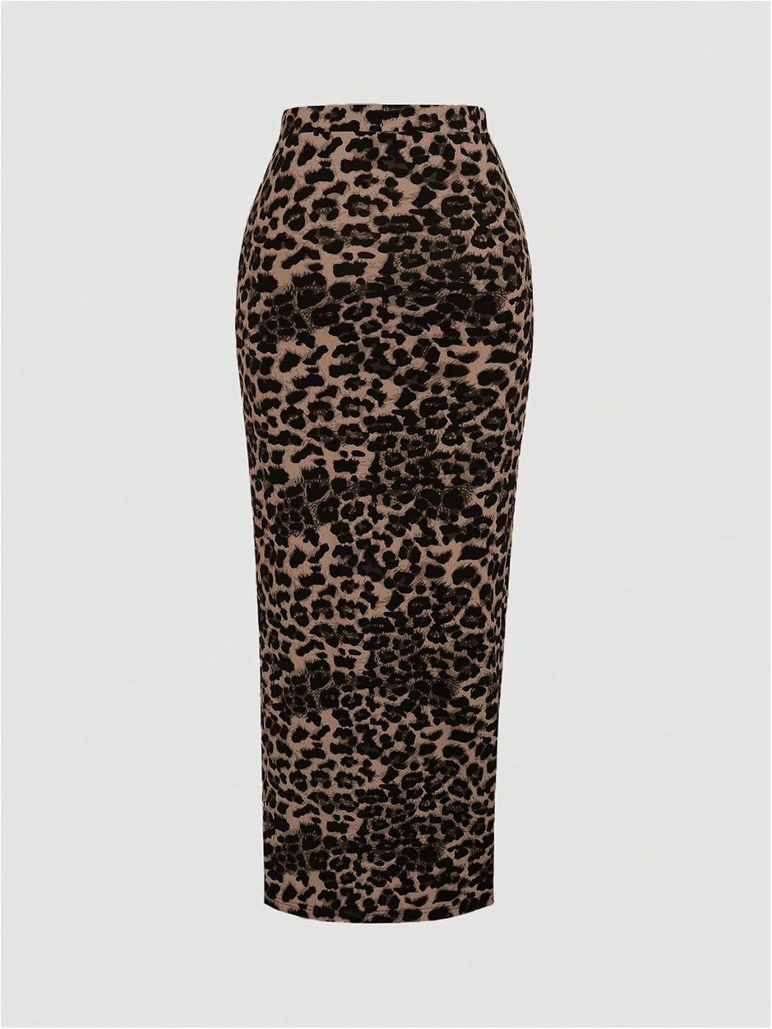 BEAUDRM Women's Leopard Print Slit Split Maxi Skirt Ruched Y2K Long Skirts