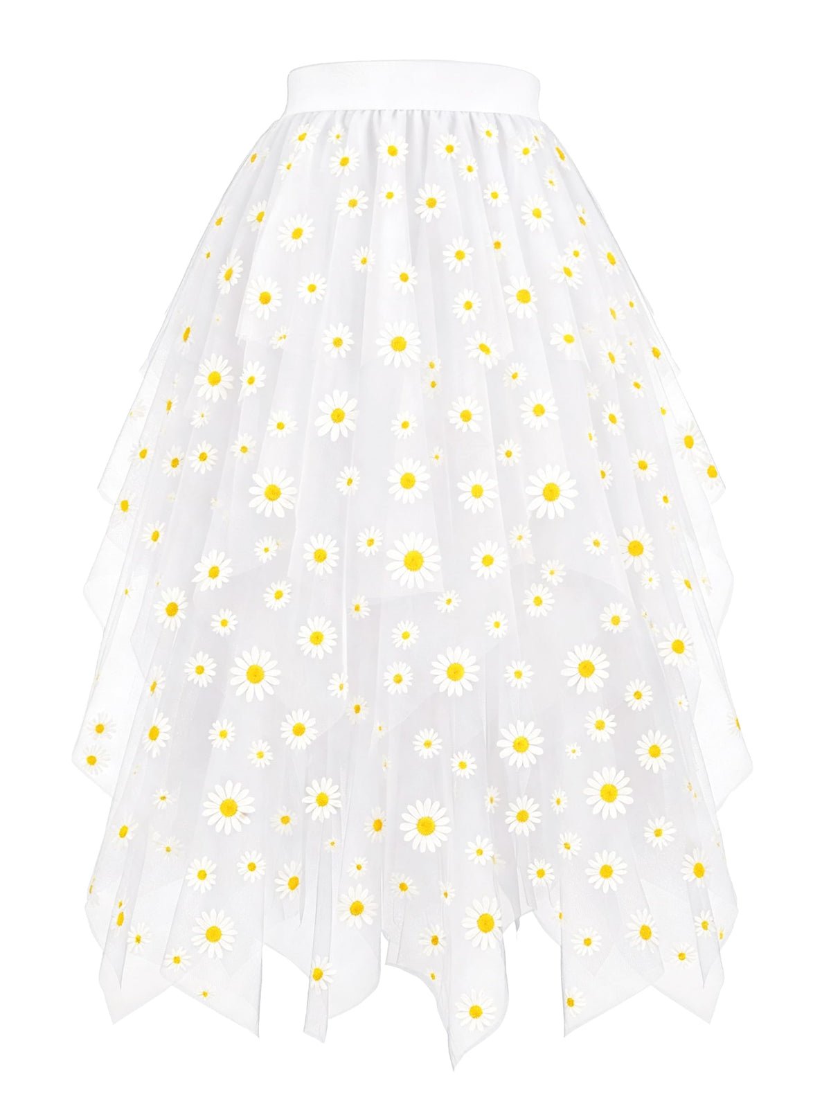 Hanpceirs Women's Tulle Skirts Layered Midi Skirt