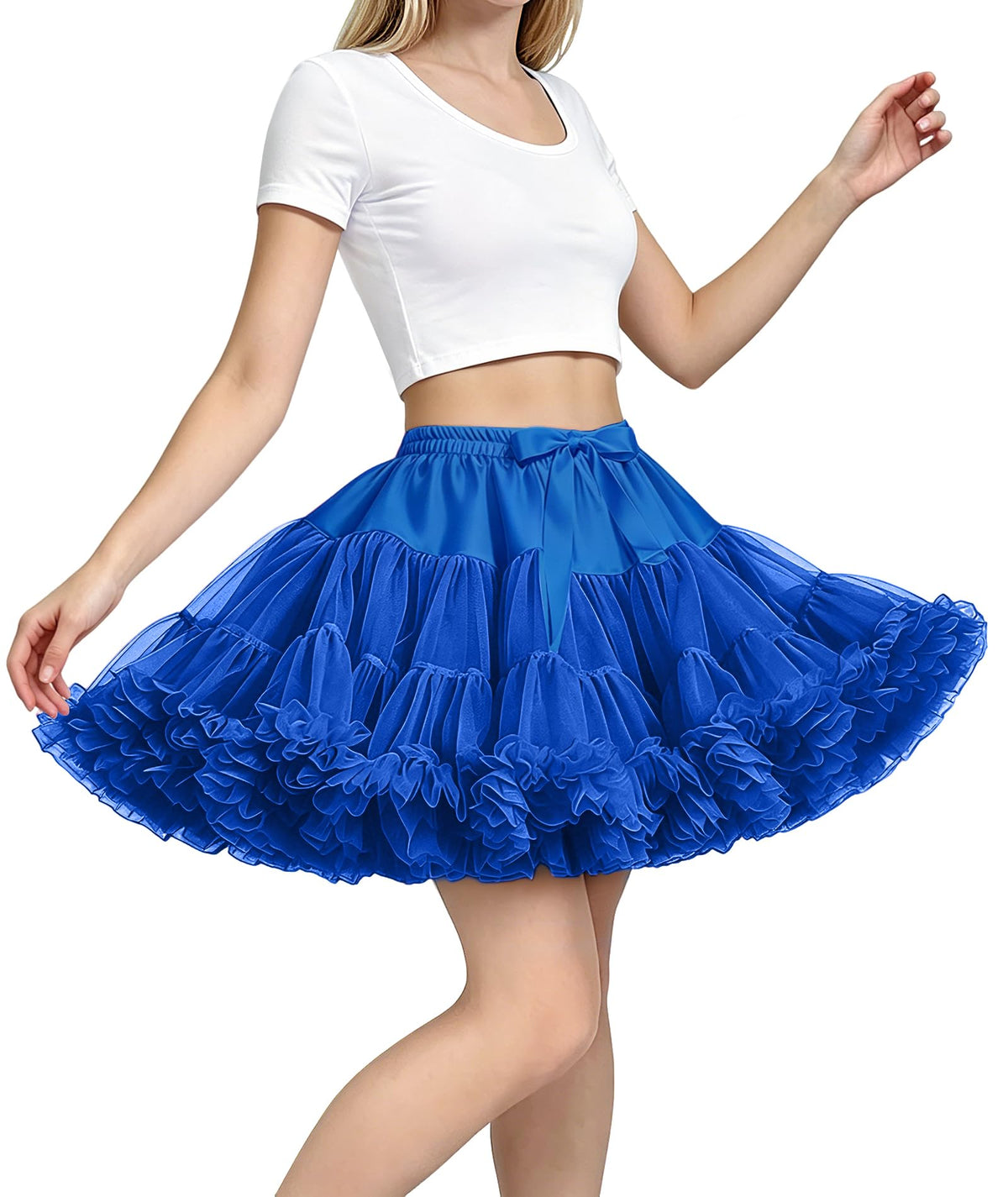 Petticoat Skirt for Women Under Dress 3-Layered Tulle Elastic Waist Tutu