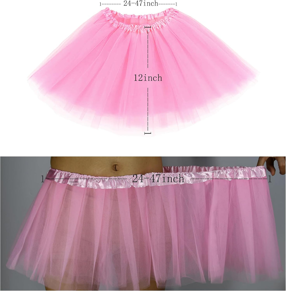 XINXIYAN Tutu for Girls Womens Skirt 5 Layers Mardi Gras Outfit Halloween Costume Dress Party Favor