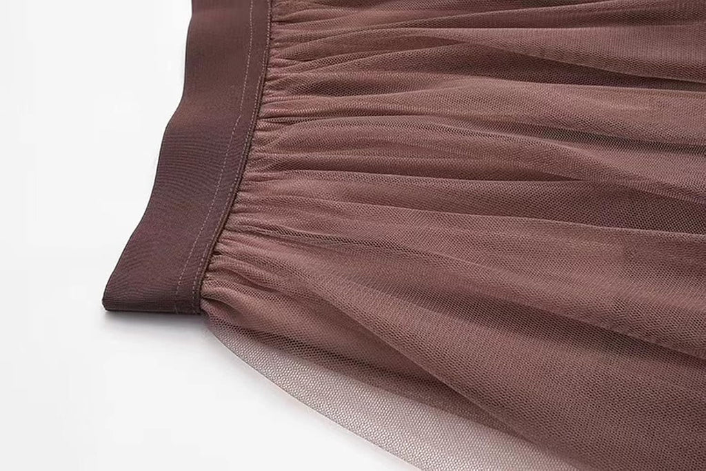 LBKKC Tulle Skirts for Women, Puffy Skirt Asymmetrical Midi Length Ruffled Tutu Layered Mesh Fairy Skirt