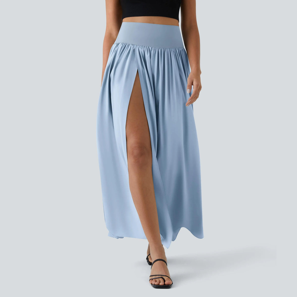 Halara Breezeful High Waisted Split 2-in-1 Flowy Quick Dry Maxi Casual Skirt #BackToSchool