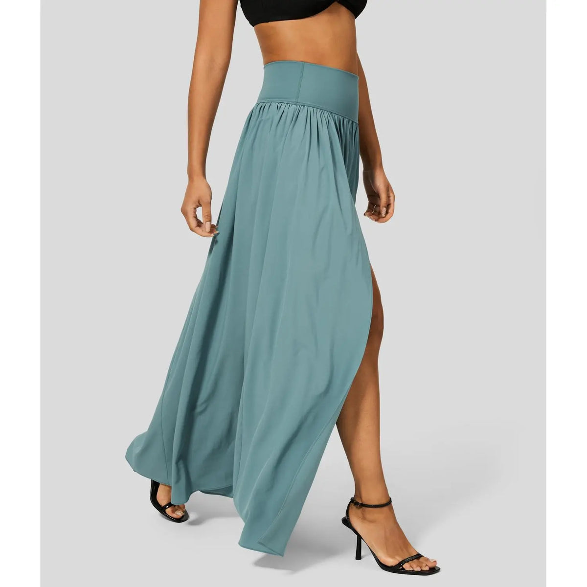 Halara Breezeful High Waisted Plicated Split 2-in-1 Flowy Quick Dry Maxi Casual Skirt Activewear Dance Breathable  Athleisure Womenswear Workout Comfort Bottom Bridal #BackToSchool