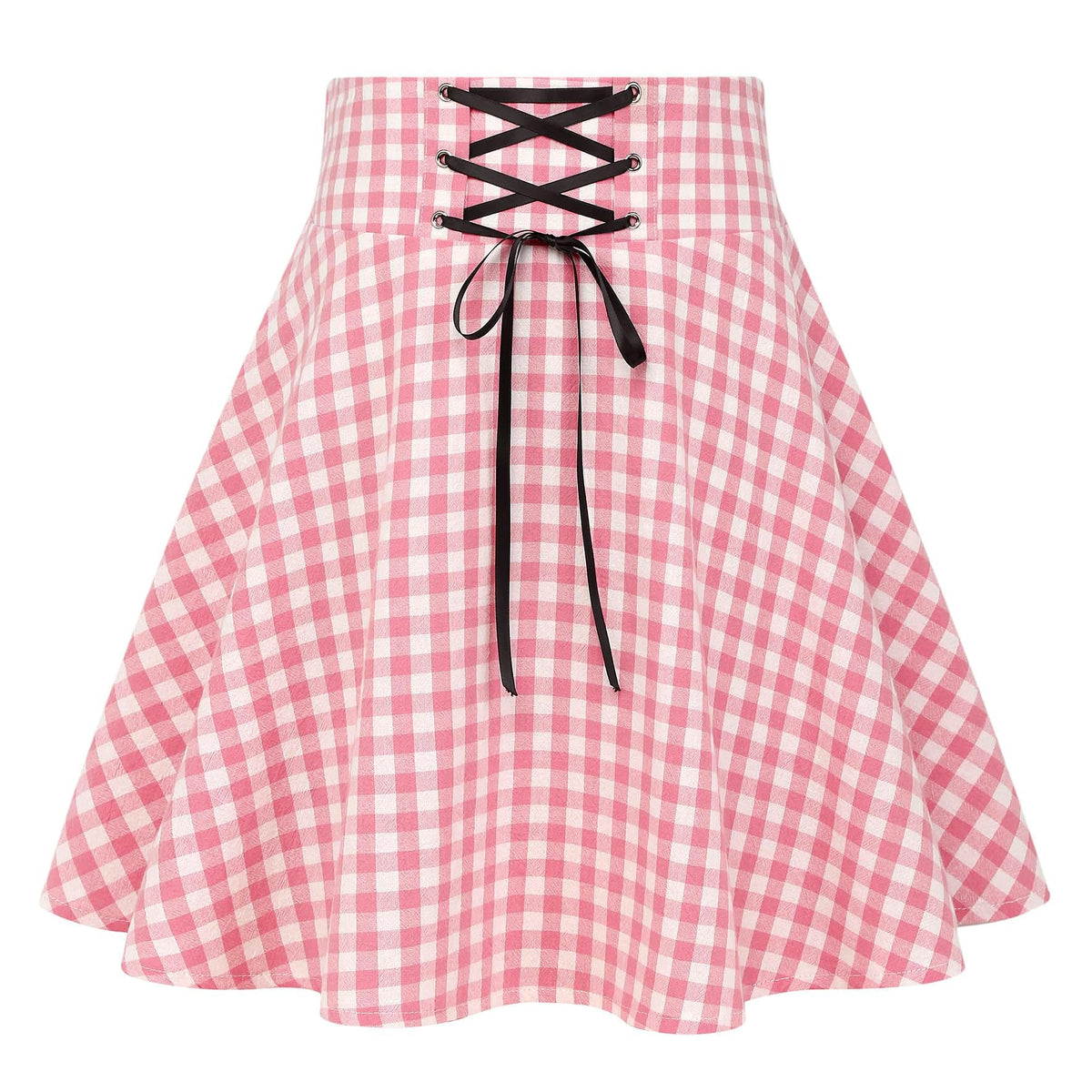 IDEALSANXUN Gothic Plaid Mini Skirts for Women Short High Waist Plaid Skirts