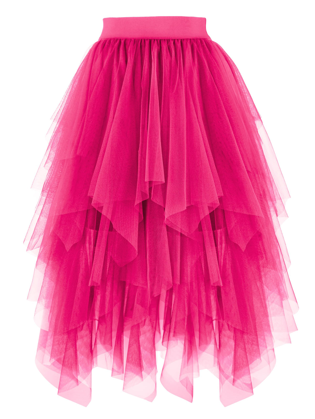 PUKAVT Tulle Skirt for Women High Waist Midi Mesh Tutu Skirt