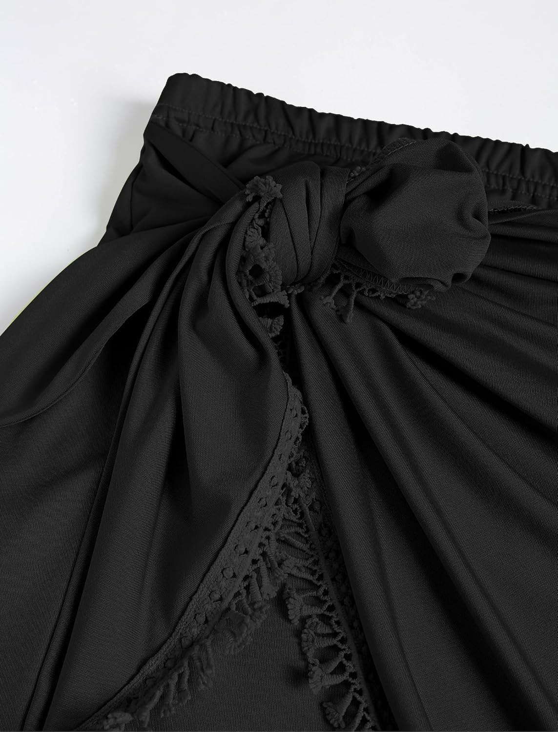ZAFUL Slit Skirt for Women Boho Print Tie Side Wrap Tassel Casual Beach Mini Skirt