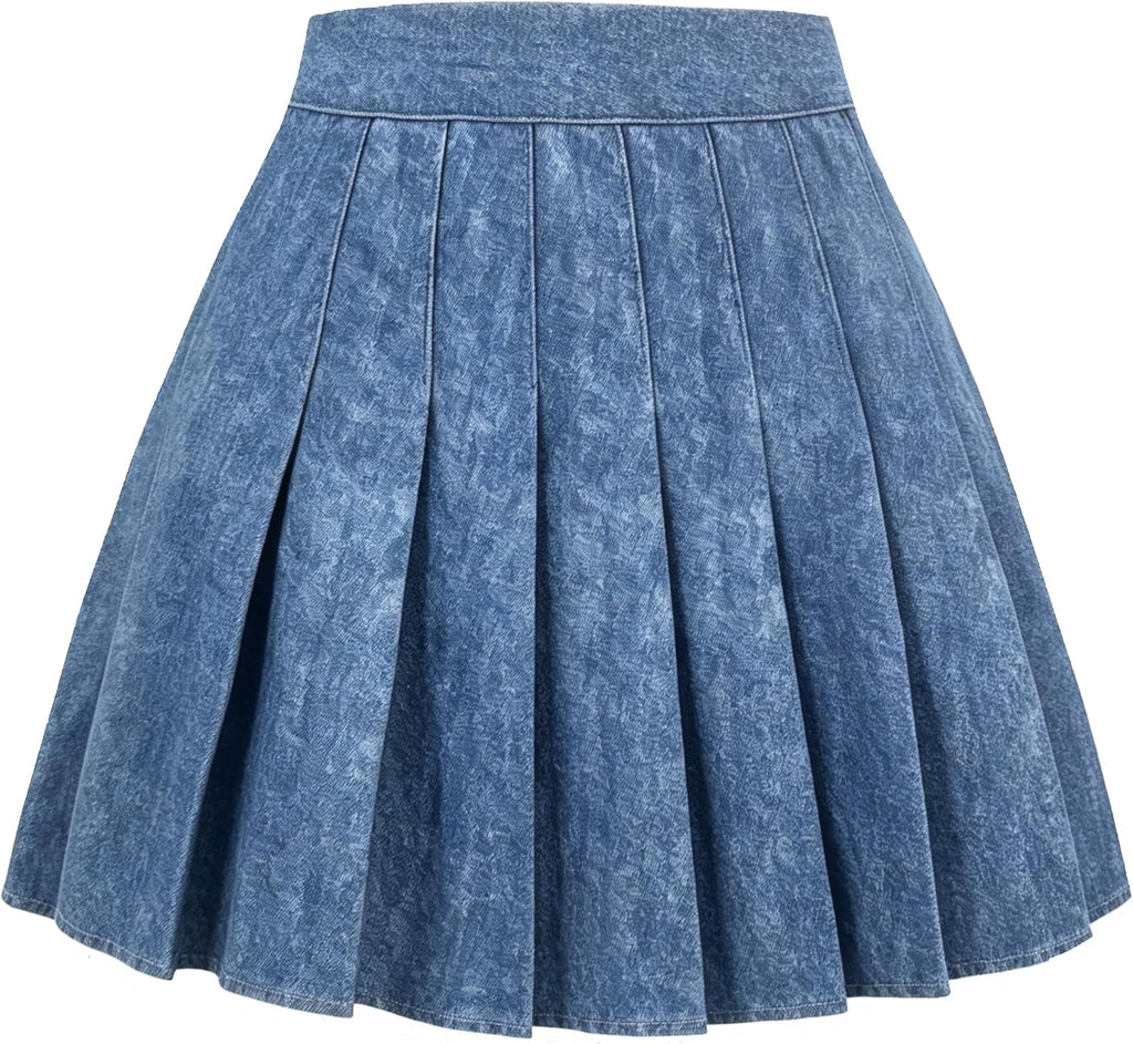 Girstunm Pleated Basic School Uniform Cheerleader Skirts