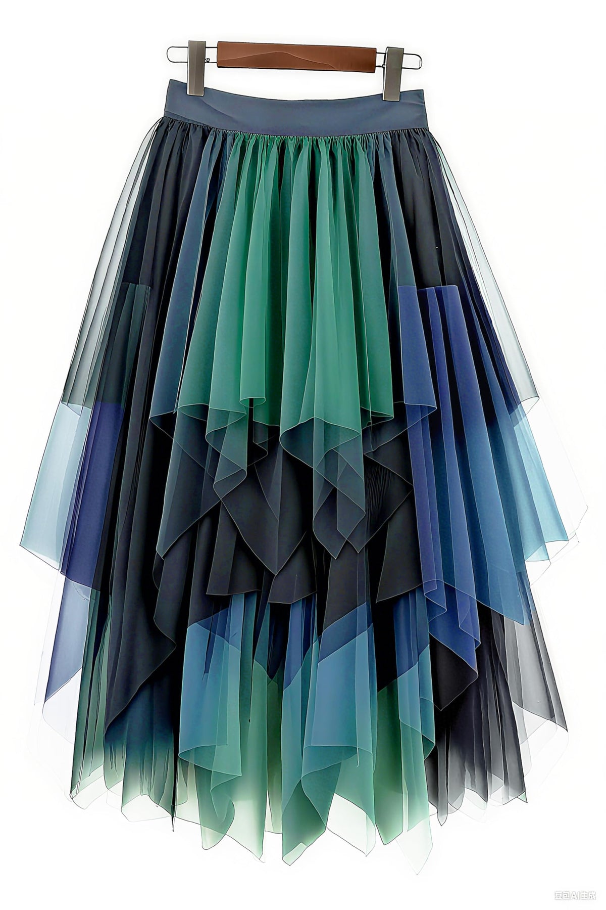 LBKKC Tulle Skirts for Women, Puffy Skirt Asymmetrical Midi Length Ruffled Tutu Layered Mesh Fairy Skirt