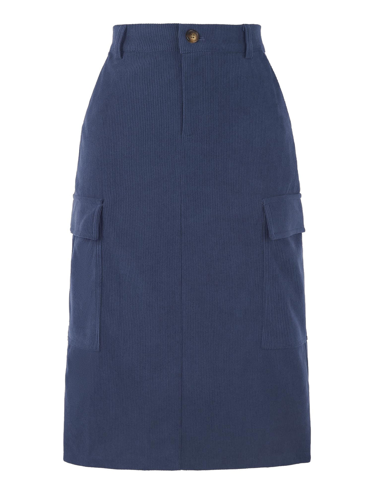 Allegra K Corduroy Cargo Skirts for Women's High Waisted Elastic Back H Line 2025 Fall Midi Skirt
