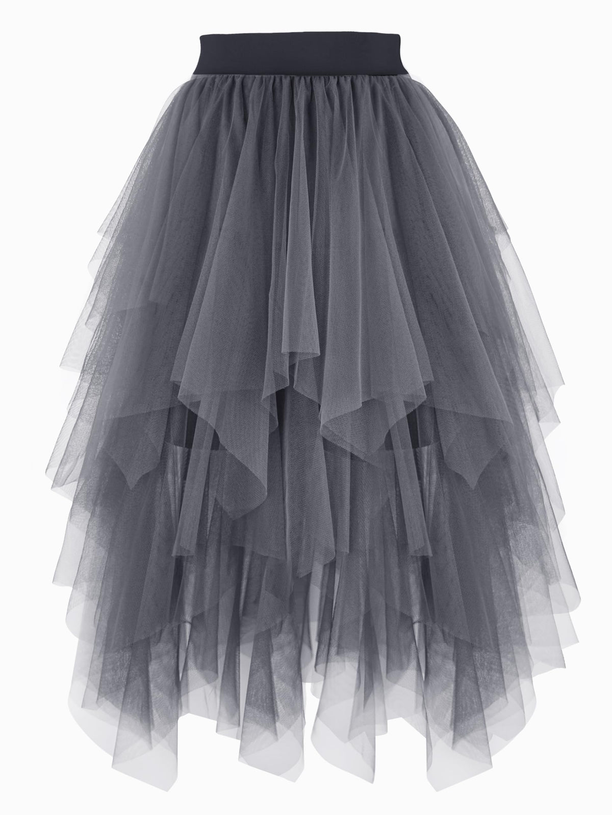 PUKAVT Tulle Skirt for Women High Waist Midi Mesh Tutu Skirt