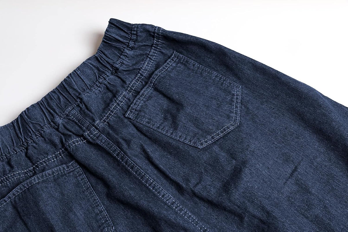 ebossy Women's High Waist A Line Frayed Maxi Long Denim Skirt with Pockets