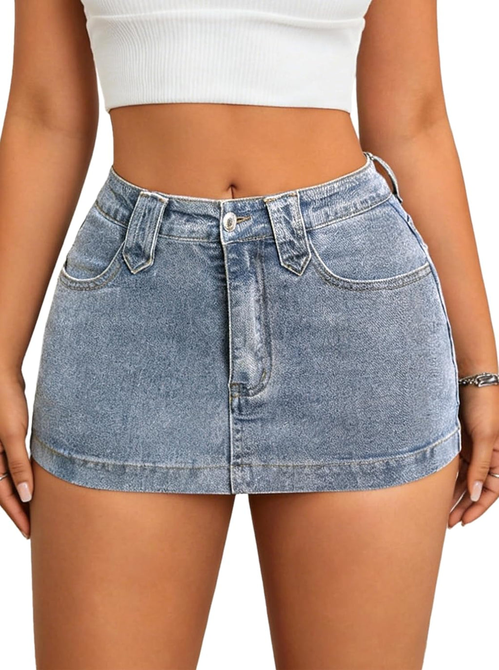 Avanova Women Low Rise Jean Demin Mini Skirt Sexy Bodycon Short Skirts