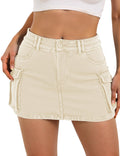 Buauty Women Denim Cargo Skirt Y2K, Mini Low Waist Jean Skirts Bodycon Flap Pockets 2026 Trendy Short