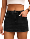Denim Skort High Waist Denim Skirt Stretch Jean Skirt for Women With Pocket