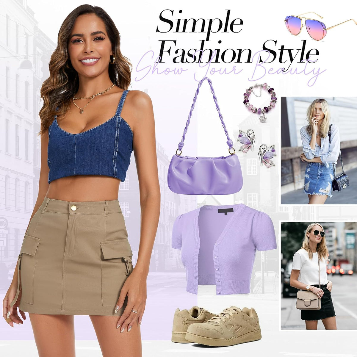 Zando High Waisted Cargo Mini Skirt Y2K Bodycon Denim Jean Skirt With Pockets Button