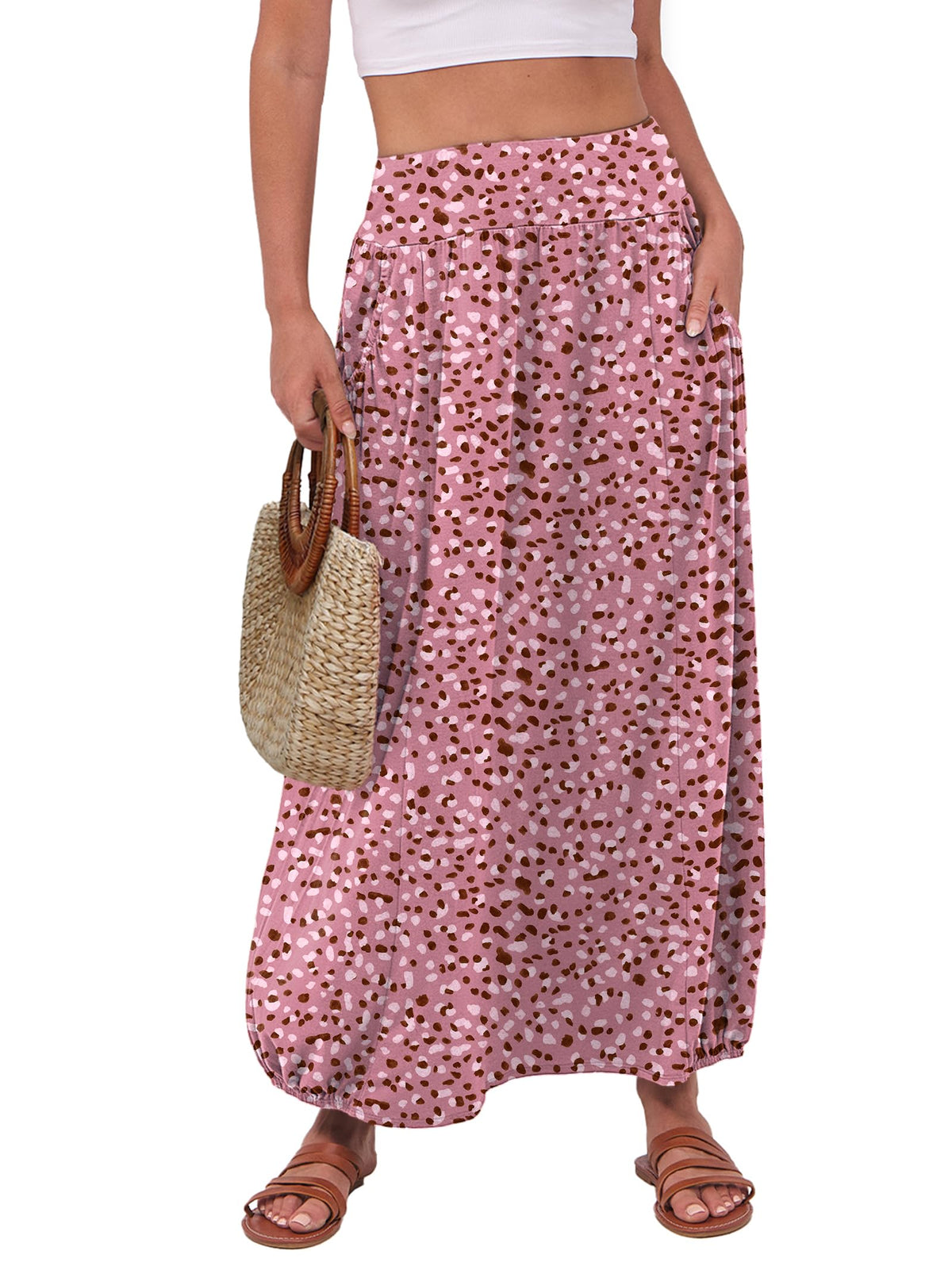 ANRABESS Women's Summer Boho Flowy Maxi Skirts