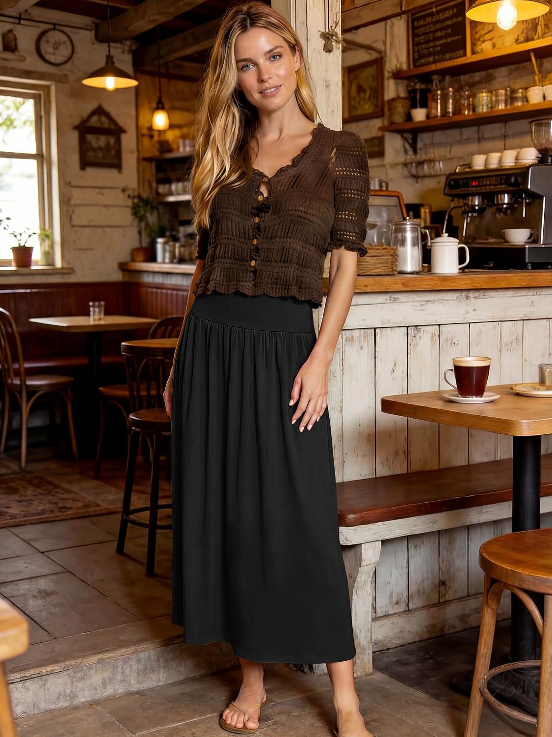 ANRABESS Women's Summer Boho Maxi Skirt