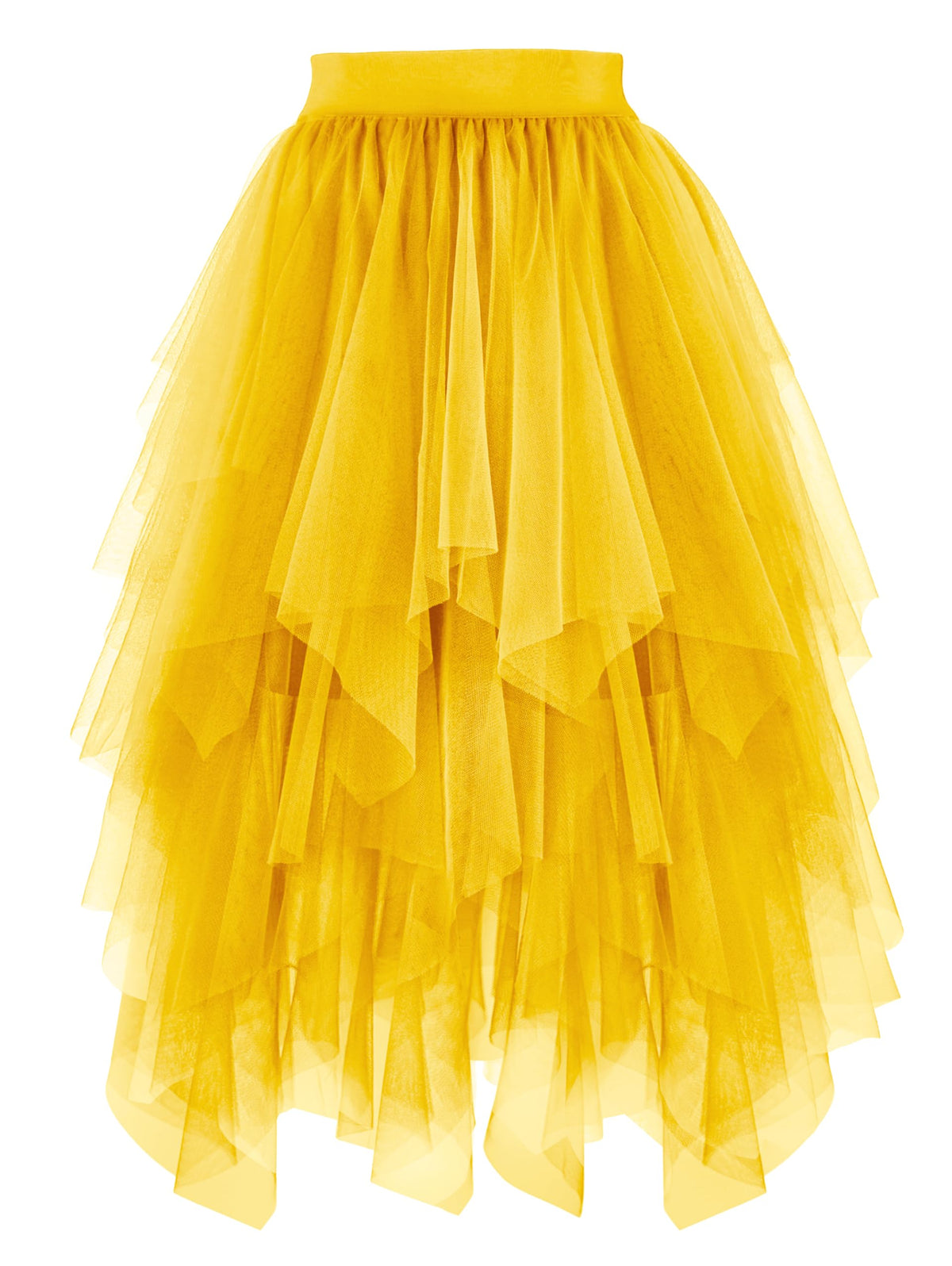 PUKAVT Tulle Skirt for Women High Waist Midi Mesh Tutu Skirt