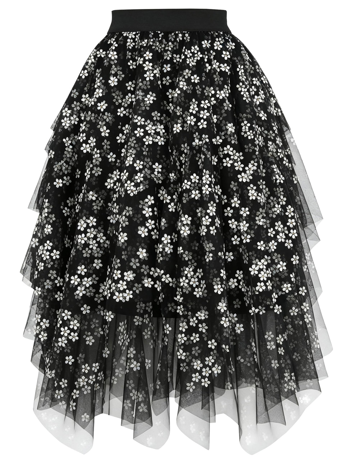 PUKAVT Tulle Skirt for Women High Waist Midi Mesh Tutu Skirt