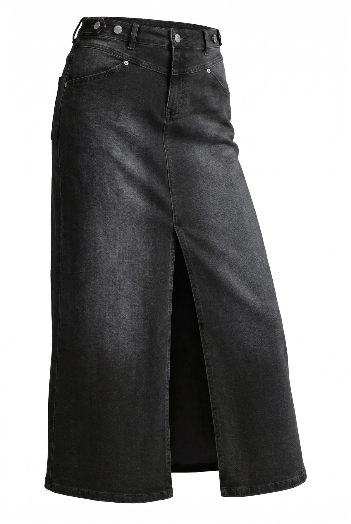 Arach&Cloz Women's Cotton Blend Stretch Adjustable Waist Denim Skirts with Pockets 2026