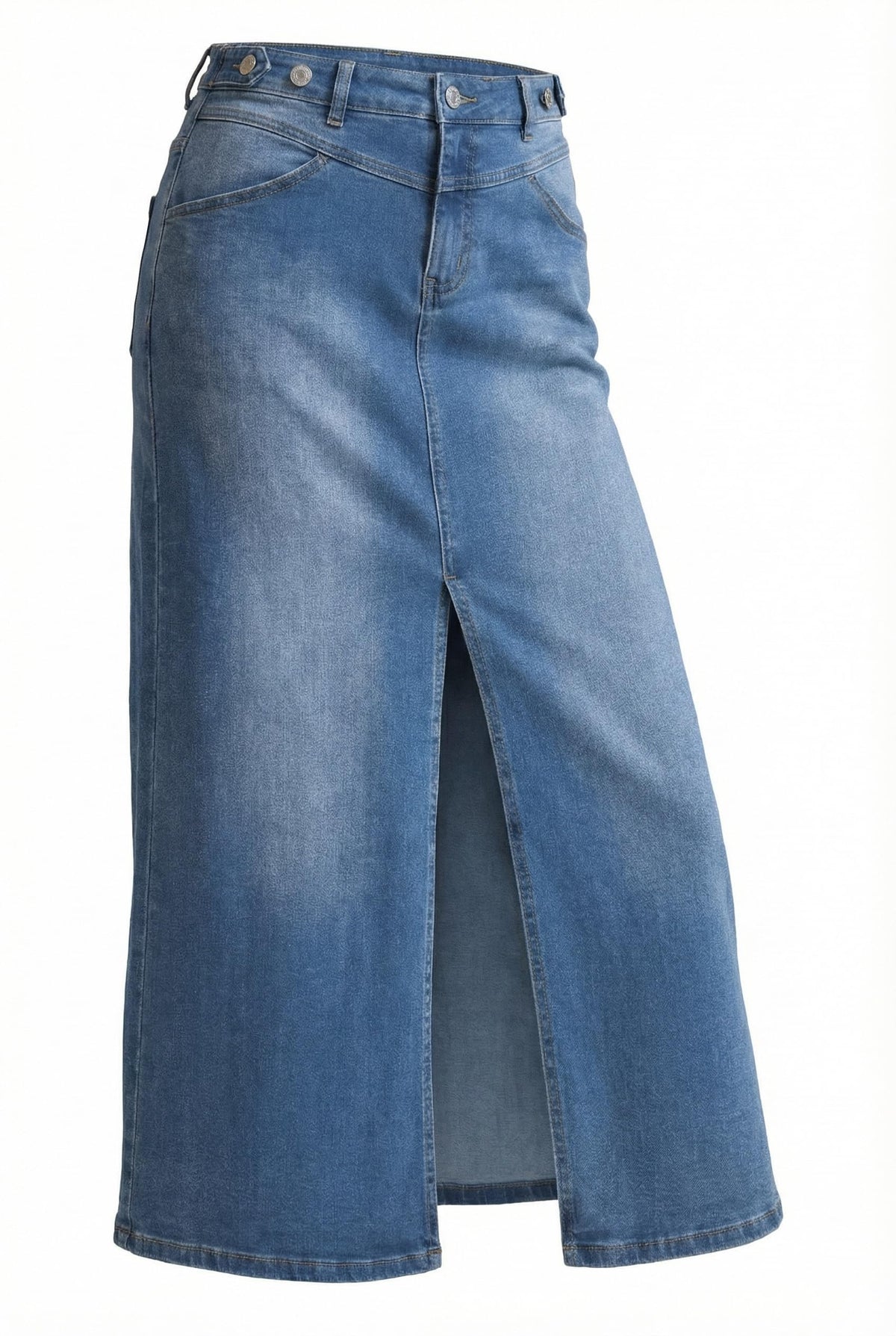 Arach&Cloz Women's Cotton Blend Stretch Adjustable Waist Denim Skirts with Pockets 2026