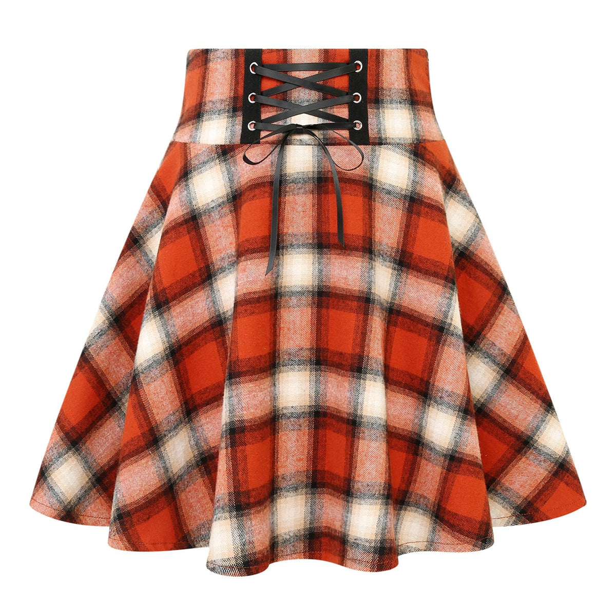 IDEALSANXUN Gothic Plaid Mini Skirts for Women Short High Waist Plaid Skirts