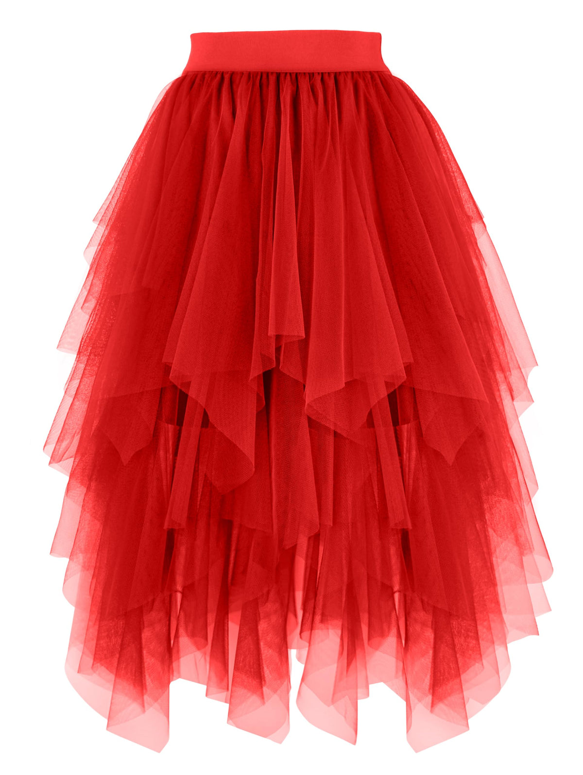PUKAVT Tulle Skirt for Women High Waist Midi Mesh Tutu Skirt