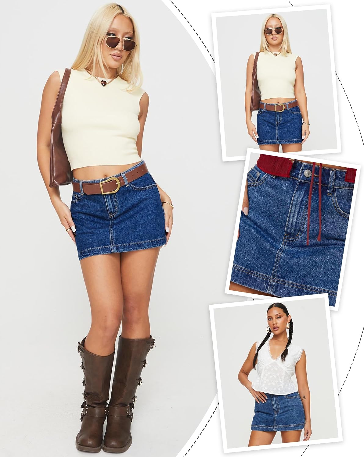 IWD Jean Skorts for Woman 2026 Trendy High Waisted Denim Mini Skirt