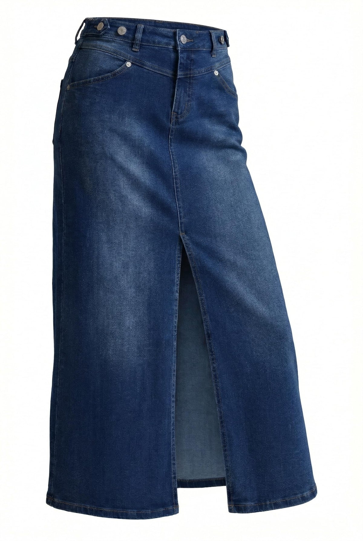 Arach&Cloz Women's Cotton Blend Stretch Adjustable Waist Denim Skirts with Pockets 2026