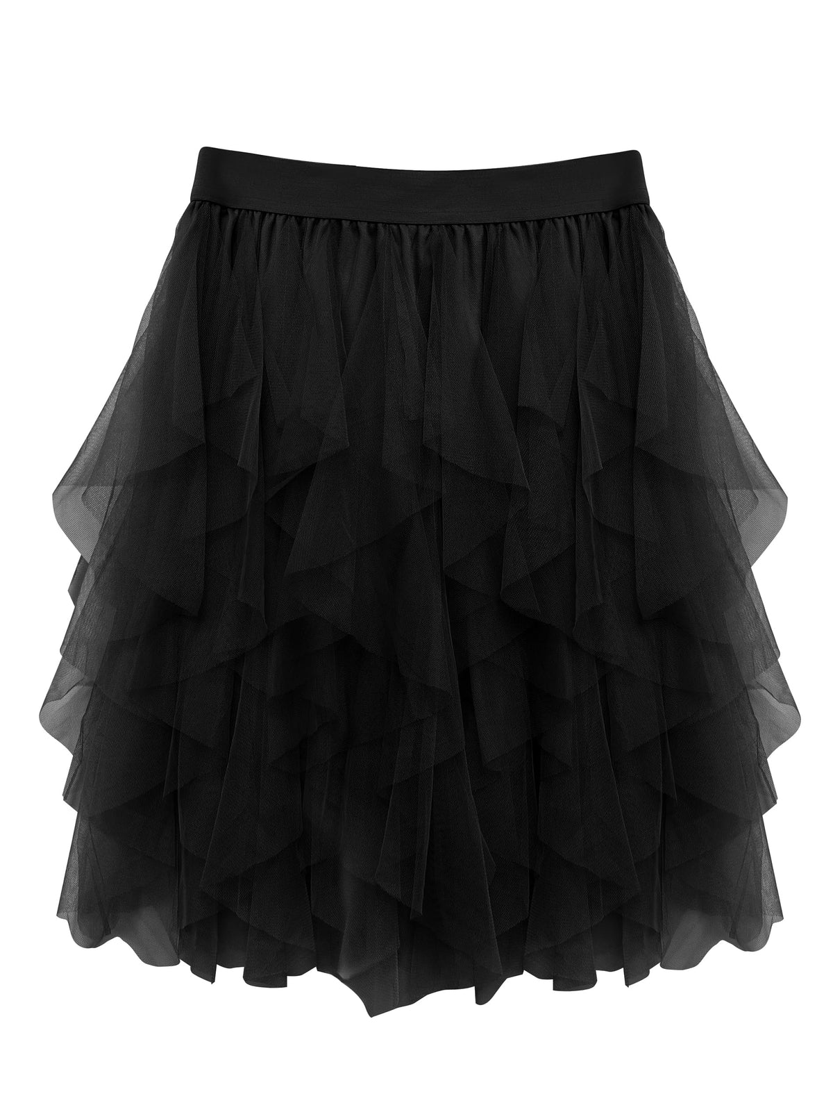 Women's Tulle Skirts Fluffy Dance Skirts Tulle Mesh Ballet Skirt Irregular Fairy Skirt for Dance Costume S-3XL