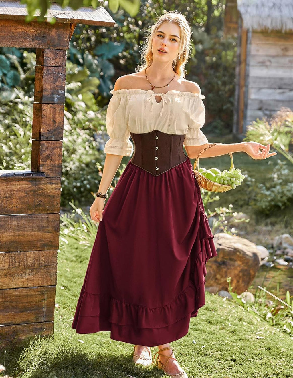 Scarlet Darkness Maxi Skirts for Women Renaissance Pirate Long Skirt