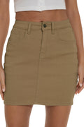 GUANYY Womens Denim Mini Skirt-Casual Stretch Slim High Waisted Jean Skirts