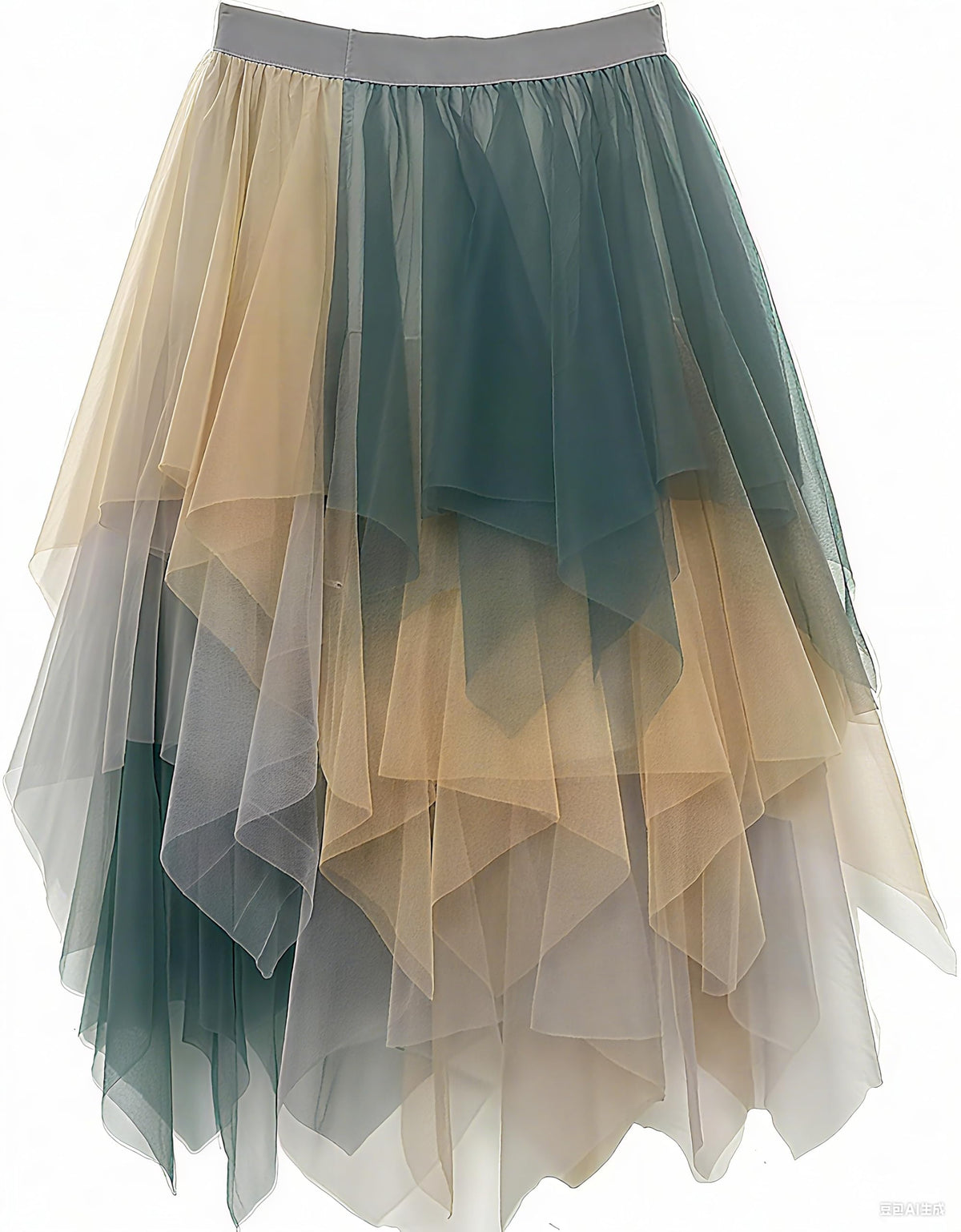 LBKKC Tulle Skirts for Women, Puffy Skirt Asymmetrical Midi Length Ruffled Tutu Layered Mesh Fairy Skirt